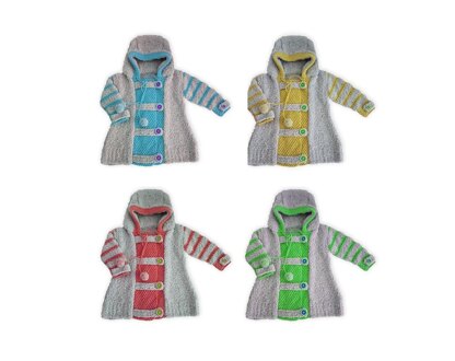 Joyful Hoodie Coat  (0 - 7 years)DK  - Joyful Hoodie Coat