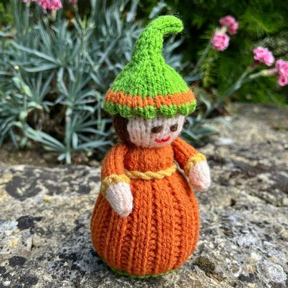 Halloween Pumpkin Doll Knitting Pattern - Toy Knitting Pattern