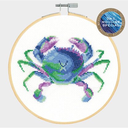 DMC Colourful Crab Cross Stitch Kit (with 7in hoop) - 7in