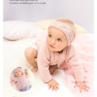 Cardigan, Top and Headband in Rico Baby Cotton Soft DK & Baby Cotton Soft Print DK - 888 - Downloadable PDF