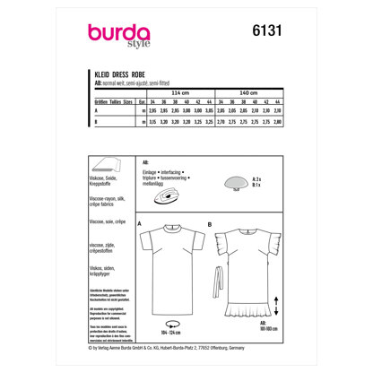 Burda Style Misses' Dress B6131 - Paper Pattern, Size 8-18