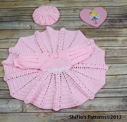 Crochet Pattern baby dress & hat UK & USA Terms #13