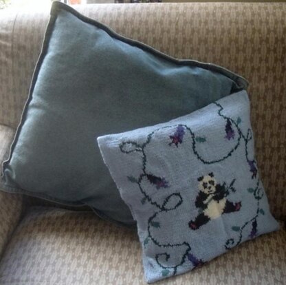 Panda in the Flowers cushion cover