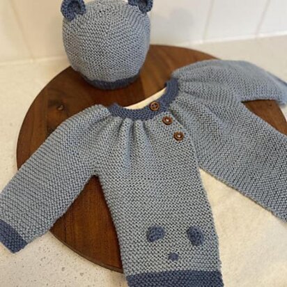 Bear Ears Cardigan Set - knitting pattern