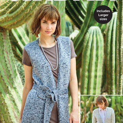 Cardigan and Waistcoat in Sirdar No.1 Aran Stonewash - 8273 - Downloadable PDF