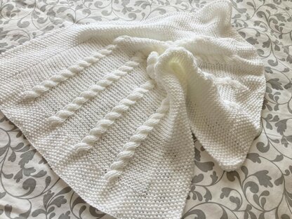 Reversible Cable Baby Blanket