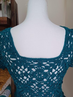 Teal Crochet Lace Top