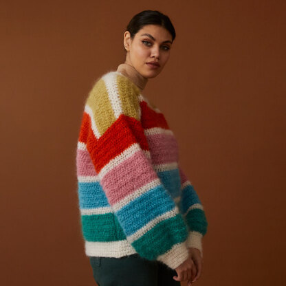 Crochet Striped Sweater - Crochet Pattern for Women in Debbie Bliss ...