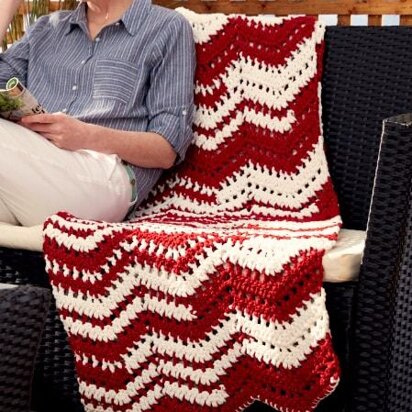 Ripples in the Sun Crochet Blanket in Bernat Maker Outdoor Stripes - Downloadable PDF