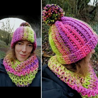 Look on the Bright Side - Chunky Hat and Cowl Pattern