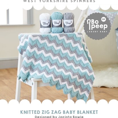 Zig Zag Knitted Blanket  in West Yorkshire Spinners Bo Peep Luxury Baby DK - WYS0018 - Downloadable PDF