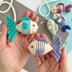 Crochet fish pattern keyring Amigurumi bag charm keychain Car mirror hanging decor