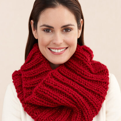 Ribbed Cowl in Lion Brand Wool-Ease Thick & Quick - L20135