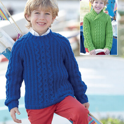 Round Neck and Wrap Neck Sweaters in Sirdar Supersoft Aran - 2447 - Downloadable PDF