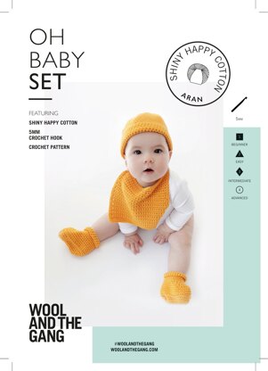 Oh Baby Set in Wool and the Gang Shiny Happy Cotton - Downloadable PDF