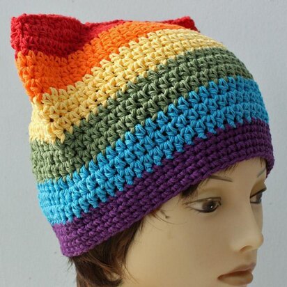 Gay Pride Rainbow Pussy Hat