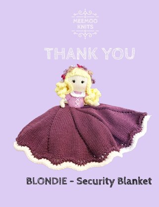 Knit Princess Security Blanket. Blondie Doll.