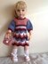 Multi colour dress, bolero, bag for 18" doll