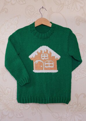 Intarsia - Gingerbread House Chart - Childrens Sweater