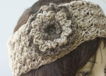 Textured Flower Headband, Ear Warmers