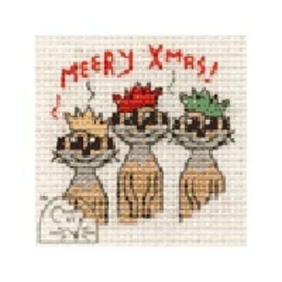 Mouseloft Christmas Card Stitchlet - Meery Christmas! Cross Stitch Kit - 64mm