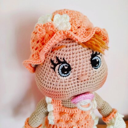 Lulu doll body with crocheted eyes (32 cm) pattern by Annea Leolea