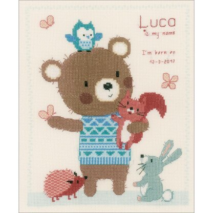 Vervaco Cute Animal Friends On Aida (14 Count) Cross Stitch Kit