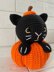 Cat in Pumpkin Halloween Decor