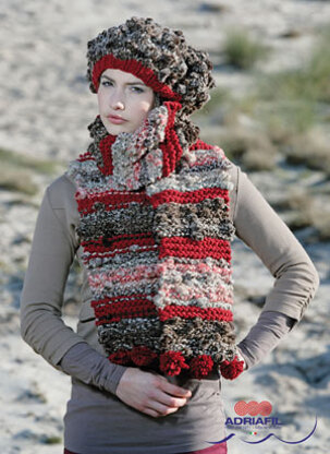 Cher Beret and Scarf in Adriafil Pepe and Charme - Downloadable PDF