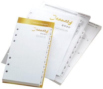 Webster's Pages Personal Planner 12-Month Calendar Insert - 2020