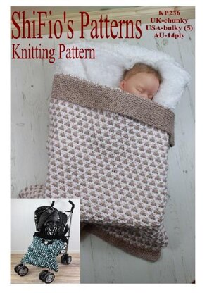 Knitting Pattern Buggy/stroller Blanket UK & USA Terms # 236