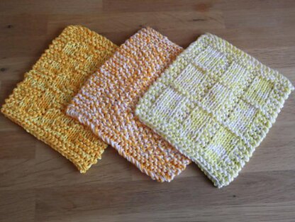 Washcloths in 3 designs