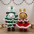 Dress-up Bunny Amigurumi Bunny + Christmas tree costume set + Reindeer Dress set pattern