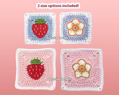 Strawberry Themed Granny Squares