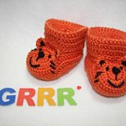 Tiger Baby Booties