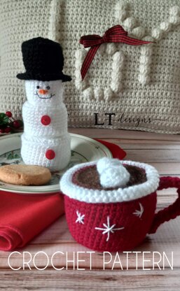 Hot Cocoa Mug and Marshmallow Snowman
