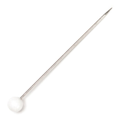 Hemline Pins: Plastic Head: 38mm: Nickel: 75 Pieces