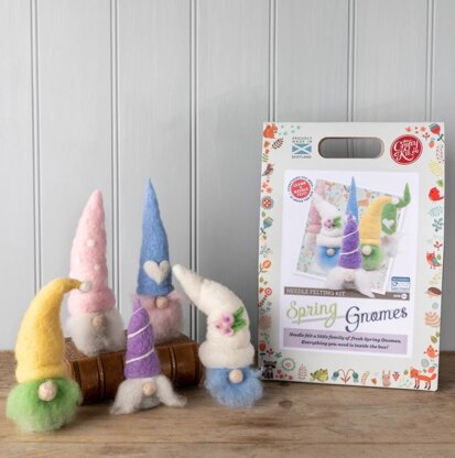 The Crafty Kit Company Spring Gnomes Needle Felting Kit