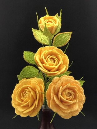 Crochet Golden Celebration Rose