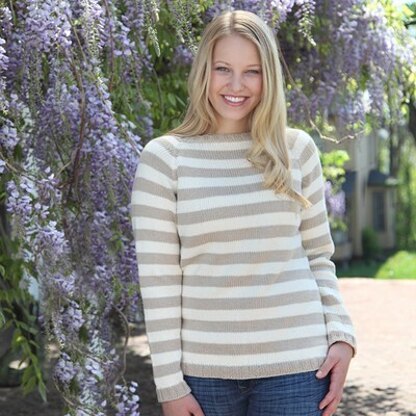 534 French Vanilla Pullover - Sweater Knitting Pattern for Women in Valley Yarns Longmeadow