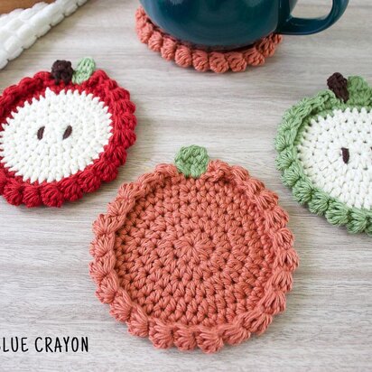 Pumpkin and Apple Coasters