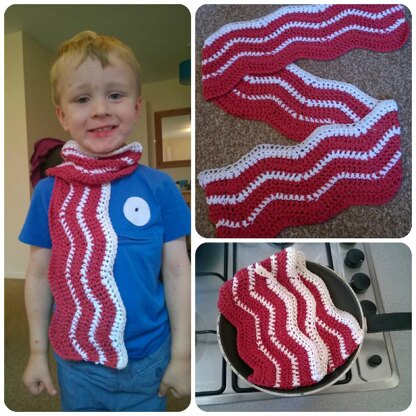 Crochet Pattern Bacon inspired scarf