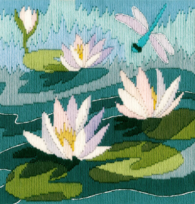Bothy Threads Water Lilies Long Stitch Kit - 20.5 x 21.5cm