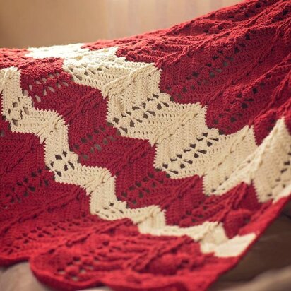 Classic Cable Chevron Afghan