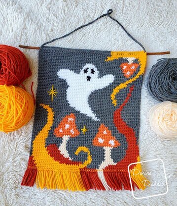 Ghost in the Mushrooms Wall Hanging