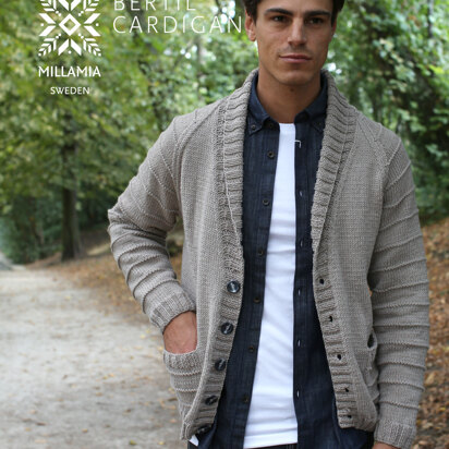 Bertil Cardigan - Knitting Pattern For Men in MillaMia Naturally Soft Aran