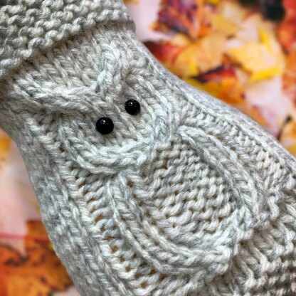 Knitted owl fingerless clearance gloves pattern