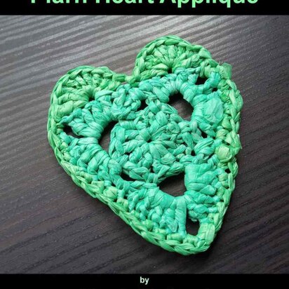 Plarn Heart Applique Crochet Pattern