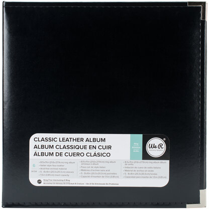 We R Memory Keepers We R Classic Leather D-Ring Album 8.5"X11" - Black