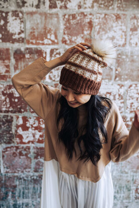 Olena Hat in Lion Brand Basic Stitch Skein Tones - M20400 BSAP - Downloadable PDF